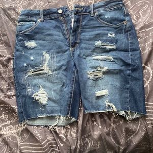 Navy blue size 11 boyfriend ripped shorts